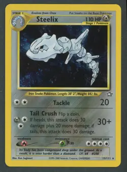 2000 Pokemon TCG Neo Genesis Unlimited Steelix Holo 15/111 WOTC Vintage Rare NM - Image 1
