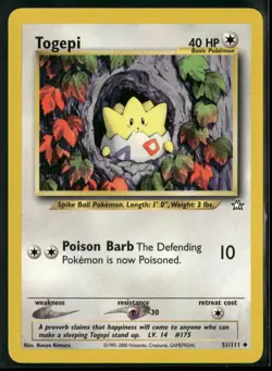 Togepi 51/111 Uncommon Neo Genesis Pokemon Near Mint - Image 1