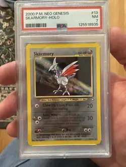 Pokemon Skarmory Holo Rare 13/111 Neo Genesis PSA 7 Unlimited 2000 - Image 1