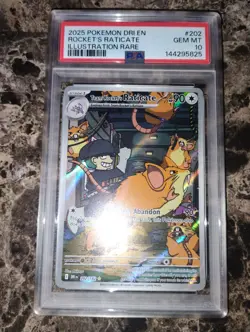 PSA 10 Pokemon Team Rocket’s Raticate Illustration Rare 202/182 Destined Rivals - Image 1