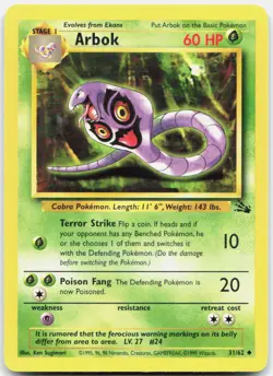 Pokemon TCG Arbok Fossil Uncommon 31/62 Unlimited - Image 1