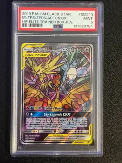Pokemon Moltres Zapdos Articuno SM210 PSA 9 - Hidden Fates Promo - Image 1