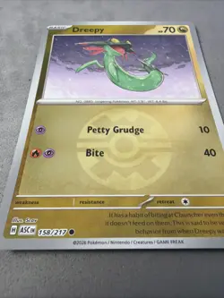 Pokemon TCG * Dreepy 158/217 Quick Ball Holo REVERSE HOLO * ME Ascended Heros NM - Image 3