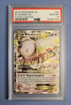 Pokemon 2016 XY Fates Collide Mega M Audino EX 85 PSA 10 Gem Mint Ultra Rare - Image 1