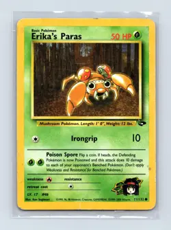 Erika's Paras 71/132 Common Gym Challenge Pokemon Unlimited Lightly Played - Image 1