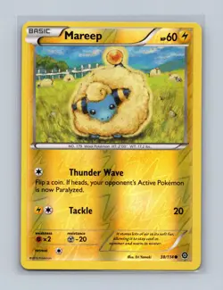 Mareep 38/114 Common Steam Siege Pokemon Reverse Holo Lightly Played - Image 1