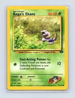 Koga's Ekans 77/132 Common Gym Challenge Pokemon Unlimited Lightly Played - Image 1