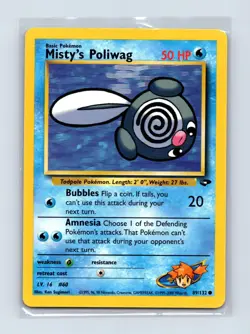 Misty's Poliwag 89/132 Common Gym Challenge Pokemon Unlimited Lightly Played - Image 1