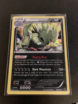 POKEMON TYRANITAR 056/124 MISCELLANEOUS COSMOS HOLO STAGE 2 HP 160 RAGING ROAD - Image 2