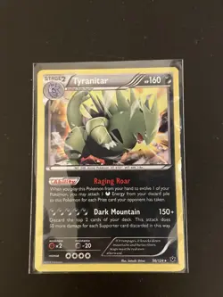 POKEMON TYRANITAR 056/124 MISCELLANEOUS COSMOS HOLO STAGE 2 HP 160 RAGING ROAD - Image 4