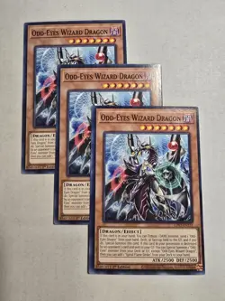 Yugioh! x3 Odd-Eyes Wizard Dragon LDS3-EN131 Common 1st Ed 3x Yu-gi-oh! TCG SET - Image 1