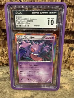 CGC 10 Gengar R 1st Edition XY8 Blue Shock 024 059 Rare Holo Pokemon Card - Image 1