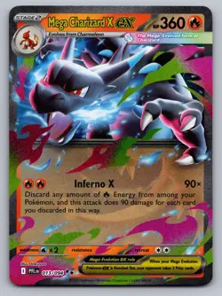 MEGA CHARIZARD X EX 013/094 DOUBLE RARE PHANTASMAL FLAMES POKEMON NM - Image 1