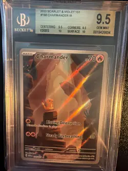 2023 Pokemon Scarlet and Violet 151 #168 Charmander IR BGS 9.5 - Image 1