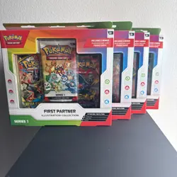 Pokemon First Partner Illustration Collection Series 1 - Lot of 4 Sealed Boxes - Image 1