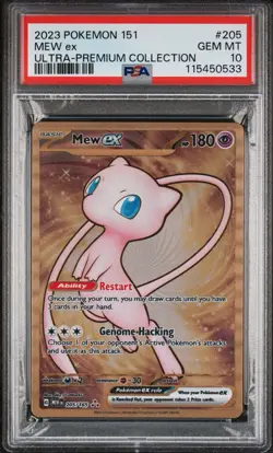 2023 Pokemon Mew ex Full Art 151 UPC Gold Metal Promo Card 205/165 PSA 10 GEM MT - Image 1
