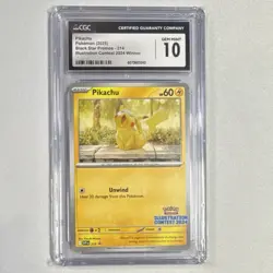 Pikachu Pokemon Black Star Promos 214 Illustration Contest 2024 CGC 10 - Image 1
