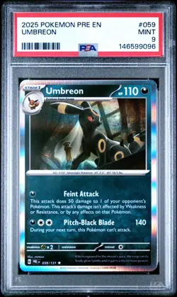 Pokemon Prismatic Evolutions Umbreon Holo #59 PSA 9 MINT LIST B - Image 1