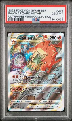 2022 POKEMON SWSH BLACK STAR PROMO #262 FULL ART/CHARIZARD VSTAR PSA 10 - Image 1