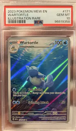 2023 Pokemon Mew EN Wartortle Illustration Rare PSA 10 GEM MT - Image 1