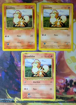 Pokemon Growlithe Base Set 28/102 60 HP Common Regular English - Image 1