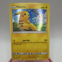 Pokemon Pikachu 28/73 Shining Legends 2017 Holo General Mills HP/DMG - Image 1