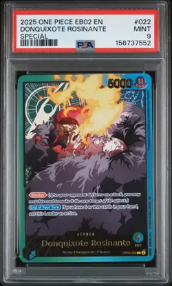 2025 One Piece EB02 Donquixote Rosinante OP05-022 SP Special Leader PSA 9 Mint - Image 1