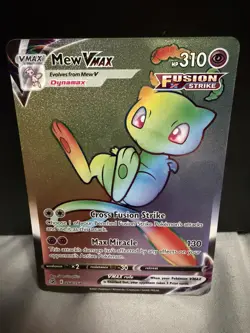 Pokemon Card Mew VMAX Rainbow Secret Rare Holo Fusion Strike 268/264 NM - Image 1