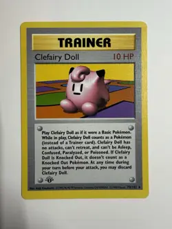 Pokemon Cards: Base Set 1st Edition Rare: Clefairy Doll 70/102 - Image 1