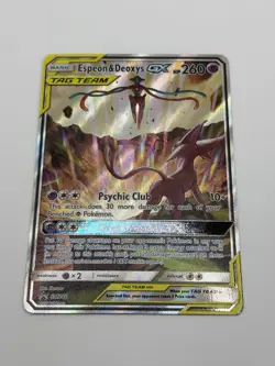 Pokemon TCG Espeon & Deoxys GX SM240 Sun & Moon Promo Card, NM- - Image 1