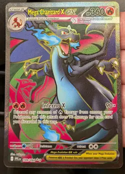 Mega Charizard X ex 109/94 Ultra Rare Full Art Phantasmal Flames Pokemon Card - Image 1