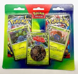 Pokemon Oddish Gloom Vileplume Foil Promo Cards & 2 Booster Packs TCG 2022 - Image 2