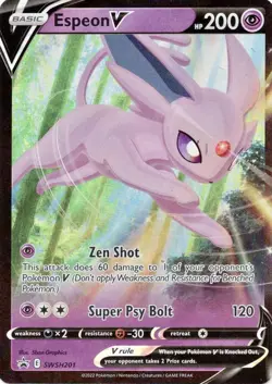 Espeon V - SWSH201 - Pokemon Sword & Shield Promo Ultra Rare Holo Card NM - Image 1
