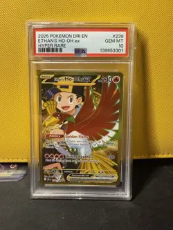 Pokemon TCG Ethan's Ho-Oh EX Gold Hyper Rare Card 239/182 Destined Rivals PSA 10 - Image 1