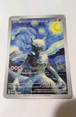 Mewtwo Starry Night Van Gogh Custom Made Fan Art Card - Image 1