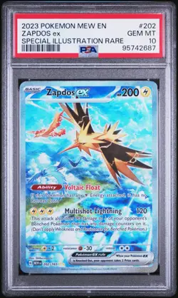 Pokemon TCG MEW EN 151 PSA 10 Zapdos ex 202/165 SIR - Image 1