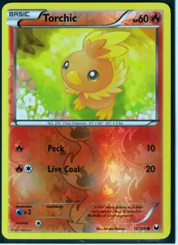 2012 POKEMON TORCHIC 15/108 DARK EXPLORERS - REVERSE HOLO- COMMON- NM/LP (T15b) - Image 1