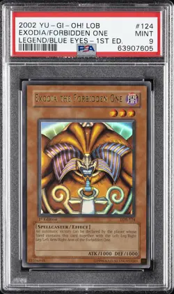 YU-GI-OH! LOB-LEGEND OF BLUE EYES WHITE DRAGON EXODIA THE FORBIDDEN ONE PSA 9 - Image 1