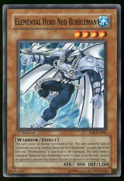 Elemental Hero Neo Bubbleman SOI-EN004 Yu-Gi-Oh 1st Edition LP - Image 1