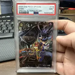 2025 ONE PIECE OP 13 EN SABO SP OP07-118 SEC PSA 9 🔥 - Image 1