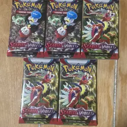 Pokemon Scarlet & Violet 5 packs (50 Cards) TCG trading cards - Image 1