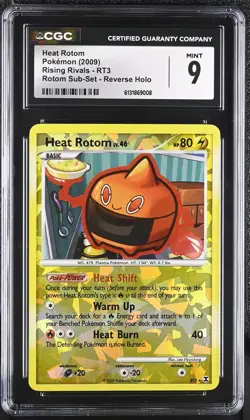 CGC 9 MINT Heat Rotom RT3 Rising Rivals Sub-set Reverse Holo Pokemon Card - Image 1