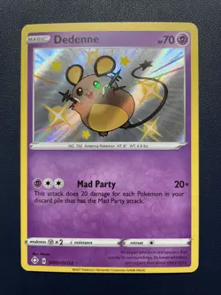 1x Dedenne SV051/SV122 Shiny Vault Holo Rare Pokemon Card Shining Fates TCG NM - Image 1