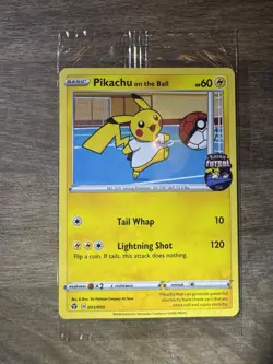Pokemon Pikachu TCG Promo Card On the Ball Futsal, 001/005 Sealed - Image 1