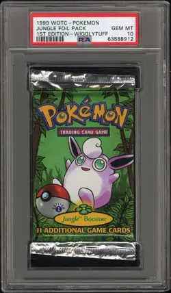 1999 Pokemon Jungle 1st Edition Booster Pack Wigglytuff PSA 10 GEM MINT Heavy - Image 1