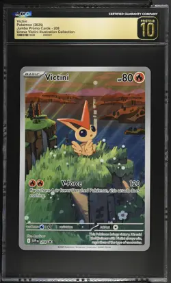 CGC PRISTINE 10 Victini 2025 Jumbo Promo Cards #208 Unova Illustration Pokemon - Image 1