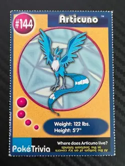 Pokemon 1999 Burger King PokeTrivia Promo Card Articuno #144 LP - Image 1
