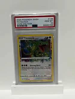 Rayquaza PSA 10 English Pokemon Card 138/185 Vivid Voltage 2020 Amazing Rare - Image 1