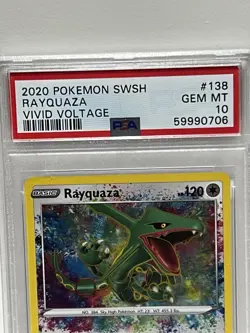 Rayquaza PSA 10 English Pokemon Card 138/185 Vivid Voltage 2020 Amazing Rare - Image 2