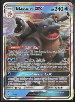 Blastoise GX Ultra Rare SM - Unbroken Bonds 35/214 LP Pokemon Card - Image 1
